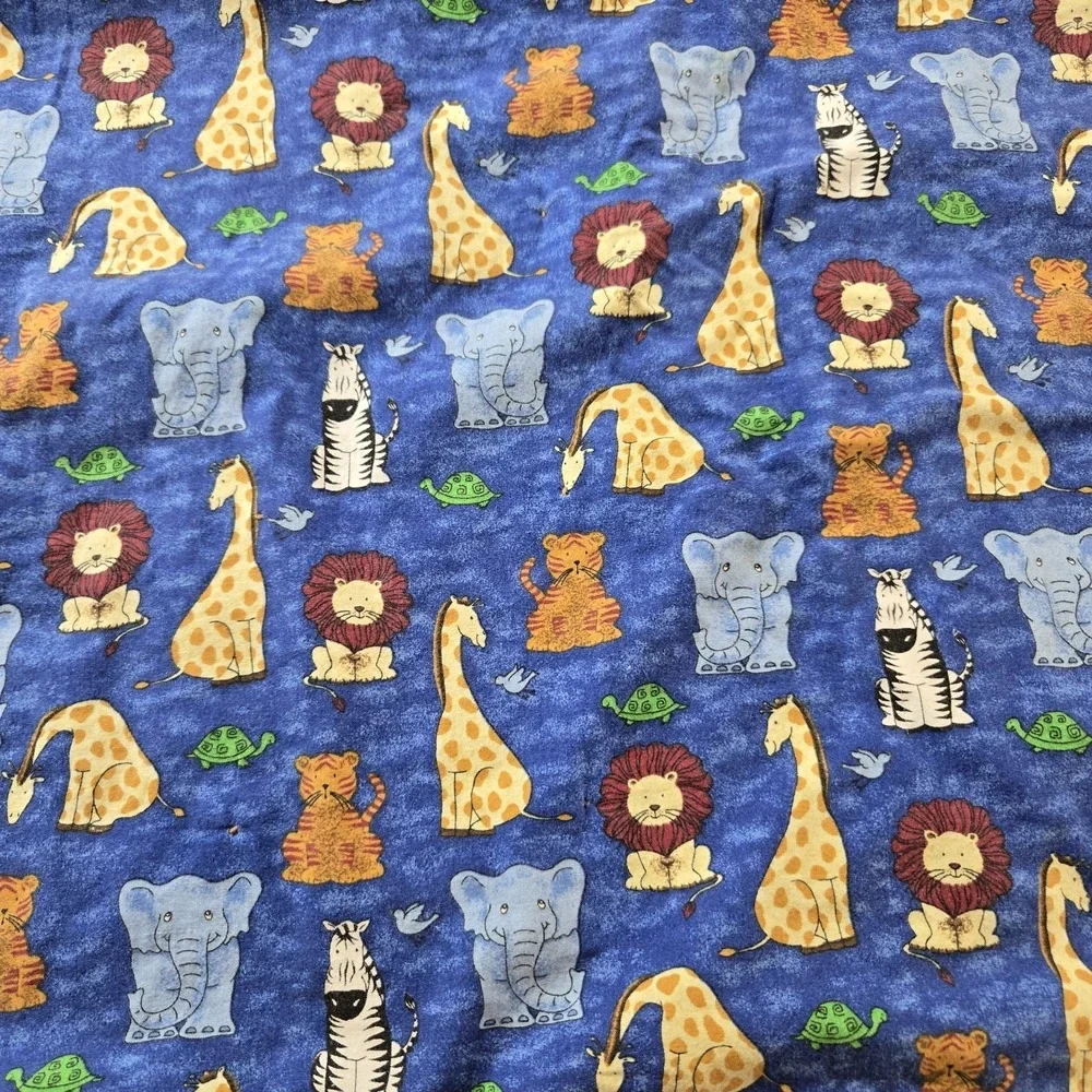 Handmade‎ Quilt Design Baby Blanket Various Animal Pattern Blue Brown 46